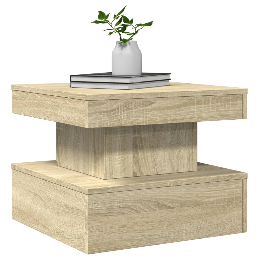 Salontafel met LED-verlichting 50x50x40 cm sonoma eiken is nu te koop bij PeponiXL, paradijselijk wonen!