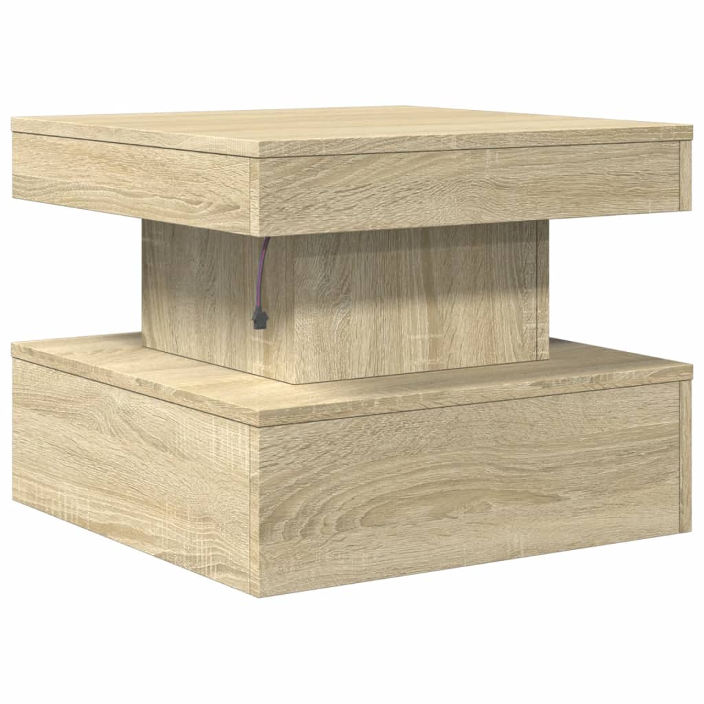 Salontafel met LED-verlichting 50x50x40 cm sonoma eiken is nu te koop bij PeponiXL, paradijselijk wonen!