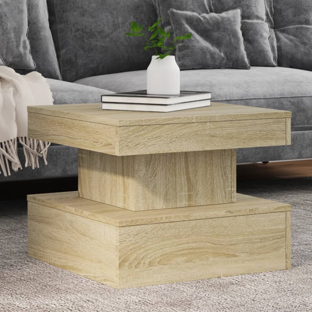 Salontafel met LED-verlichting 50x50x40 cm sonoma eiken is nu te koop bij PeponiXL, paradijselijk wonen!