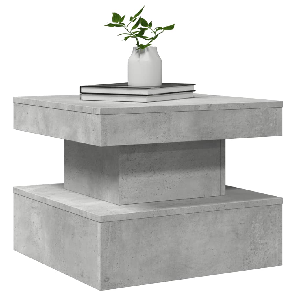 Salontafel met LED-verlichting 50x50x40 cm betongrijs is nu te koop bij PeponiXL, paradijselijk wonen!