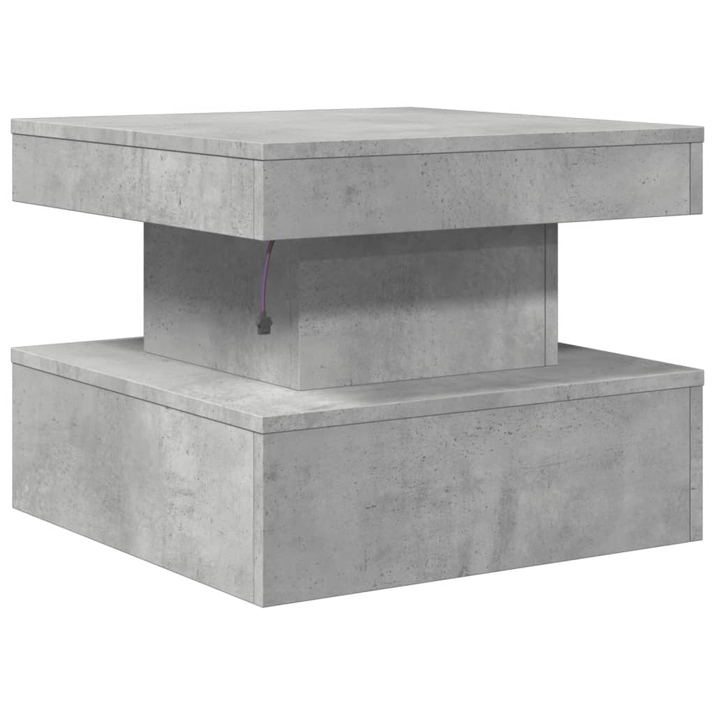 Salontafel met LED-verlichting 50x50x40 cm betongrijs is nu te koop bij PeponiXL, paradijselijk wonen!