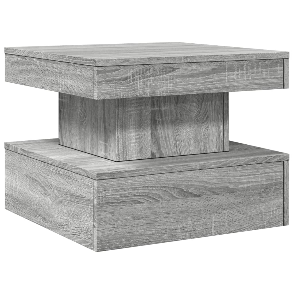 Salontafel met LED-verlichting 50x50x40 cm grijs sonoma eiken is nu te koop bij PeponiXL, paradijselijk wonen!