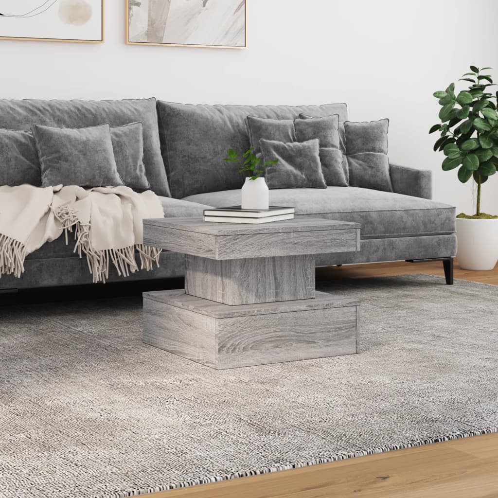 Salontafel met LED-verlichting 50x50x40 cm grijs sonoma eiken is nu te koop bij PeponiXL, paradijselijk wonen!