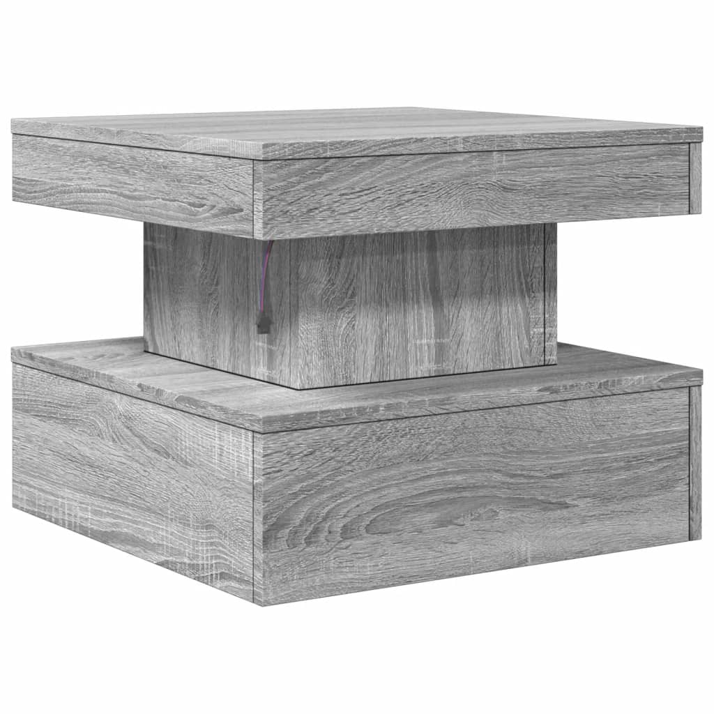 Salontafel met LED-verlichting 50x50x40 cm grijs sonoma eiken is nu te koop bij PeponiXL, paradijselijk wonen!