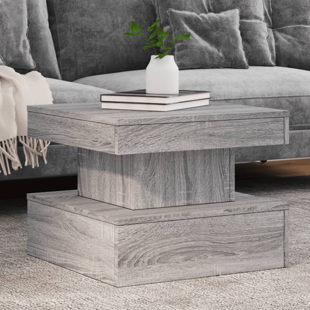 Salontafel met LED-verlichting 50x50x40 cm grijs sonoma eiken is nu te koop bij PeponiXL, paradijselijk wonen!
