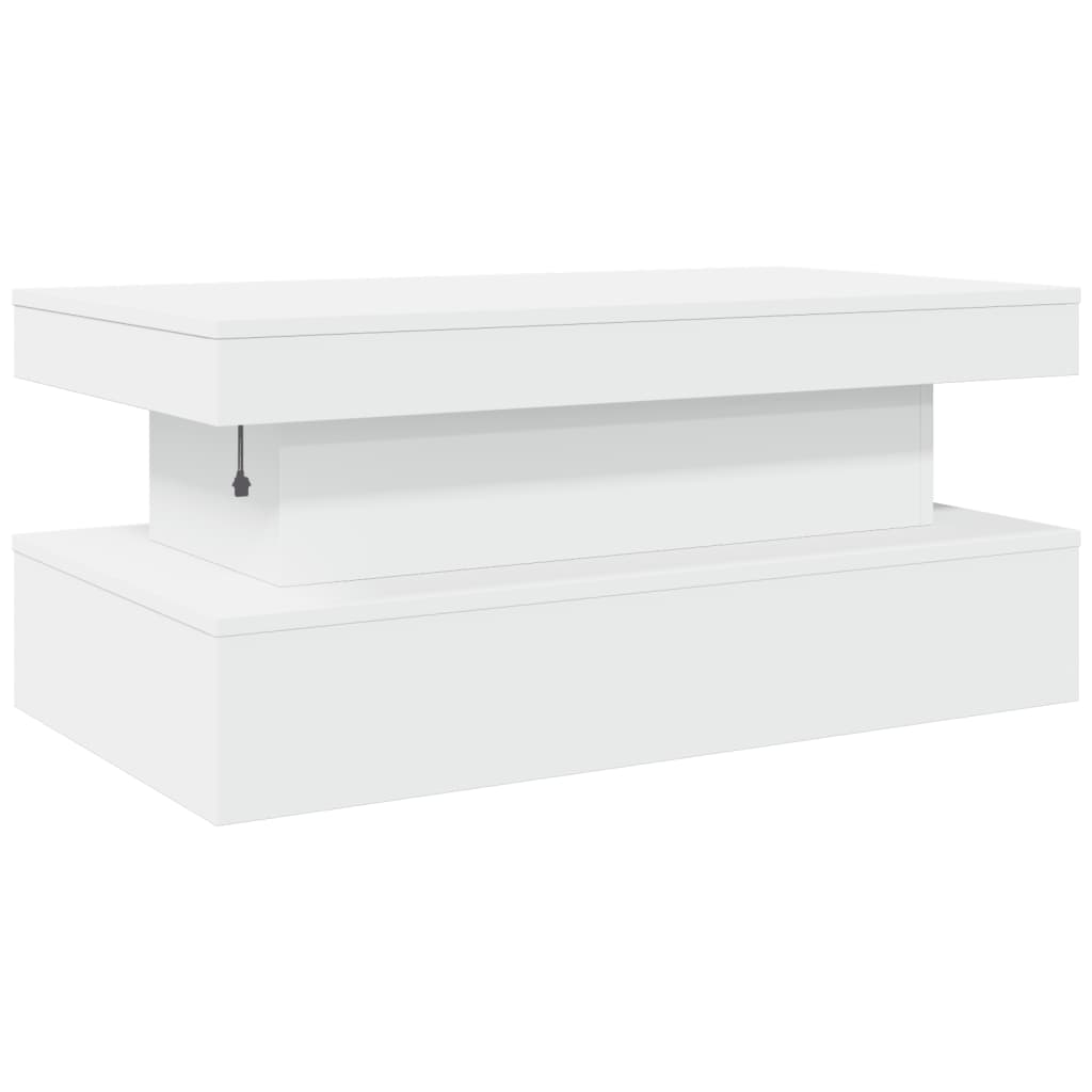 Salontafel met LED-verlichting 90x50x40 cm wit is nu te koop bij PeponiXL, paradijselijk wonen!
