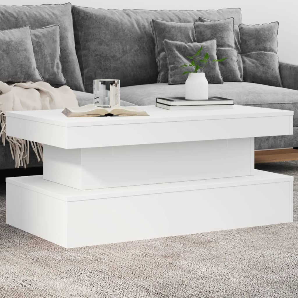 Salontafel met LED-verlichting 90x50x40 cm wit is nu te koop bij PeponiXL, paradijselijk wonen!