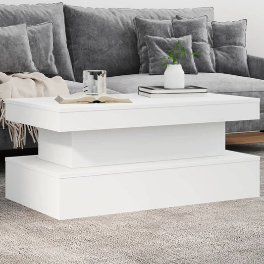 Salontafel met LED-verlichting 90x50x40 cm wit is nu te koop bij PeponiXL, paradijselijk wonen!