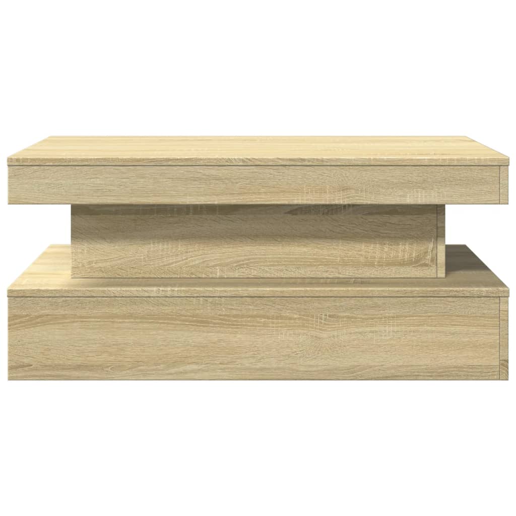 Salontafel met LED-verlichting 90x50x40 cm sonoma eikenkleurig is nu te koop bij PeponiXL, paradijselijk wonen!