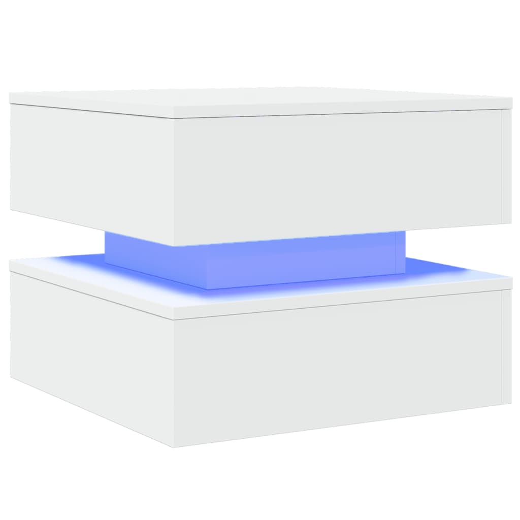 Salontafel met LED-verlichting 50x50x40 cm wit is nu te koop bij PeponiXL, paradijselijk wonen!