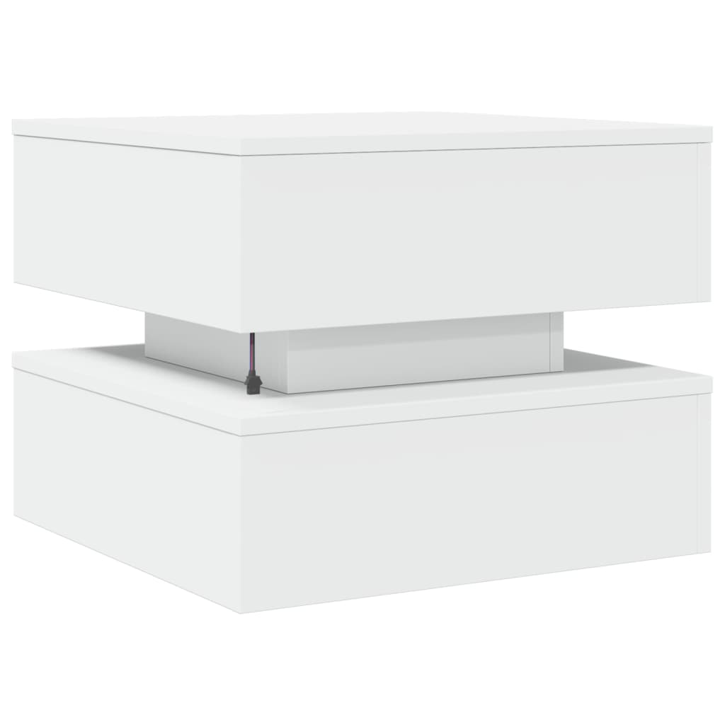 Salontafel met LED-verlichting 50x50x40 cm wit is nu te koop bij PeponiXL, paradijselijk wonen!