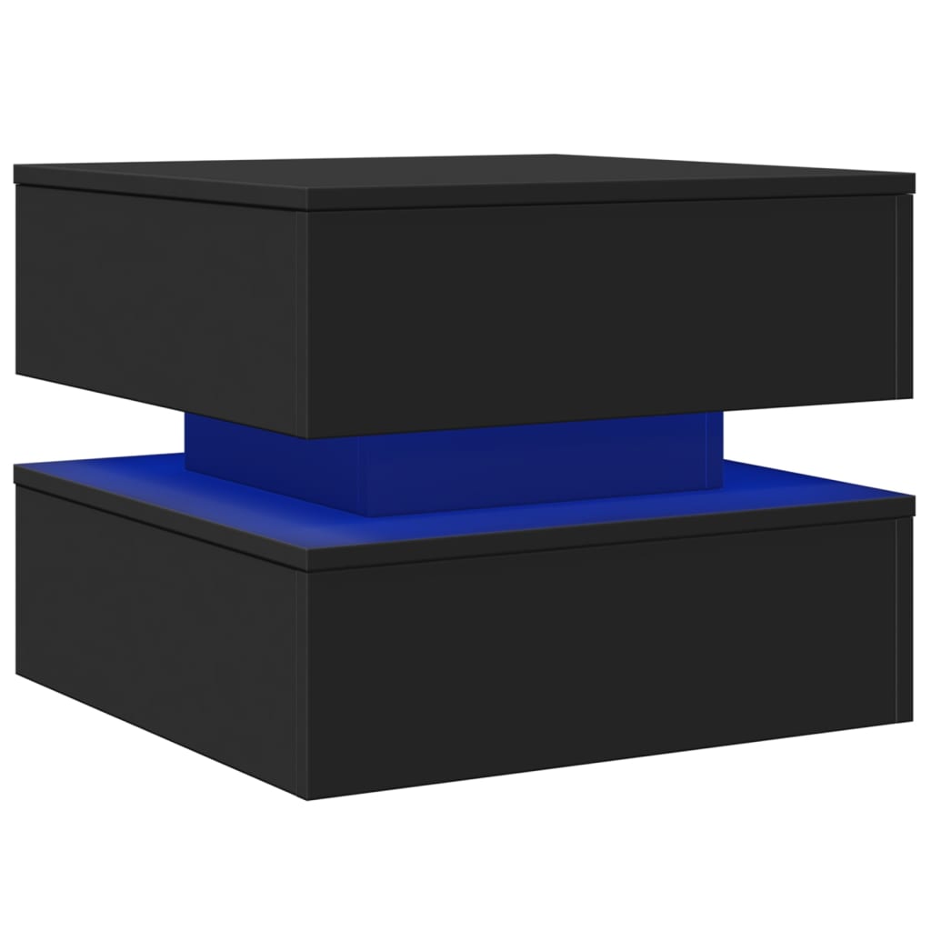 Salontafel met LED-verlichting 50x50x40 cm zwart is nu te koop bij PeponiXL, paradijselijk wonen!