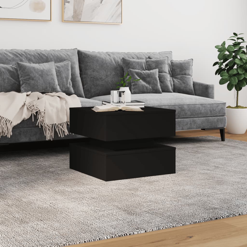Salontafel met LED-verlichting 50x50x40 cm zwart is nu te koop bij PeponiXL, paradijselijk wonen!