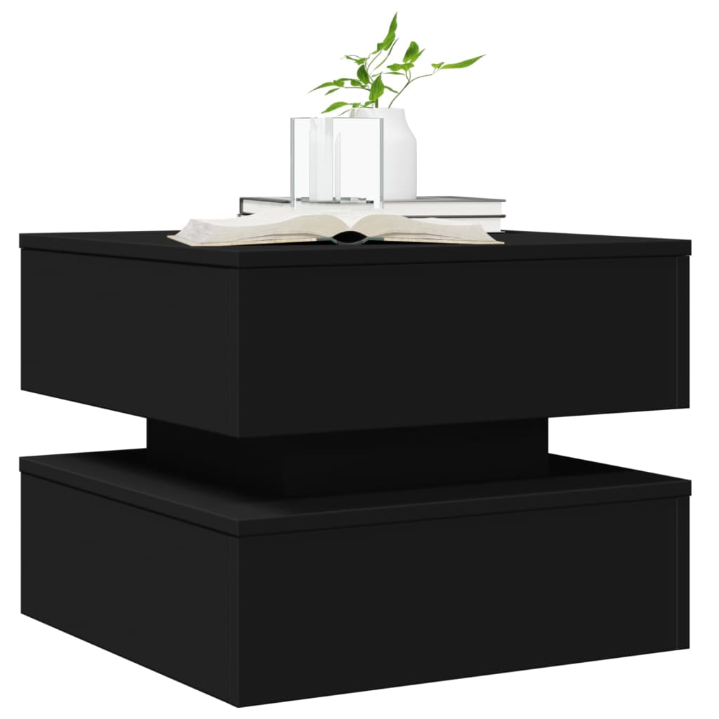Salontafel met LED-verlichting 50x50x40 cm zwart is nu te koop bij PeponiXL, paradijselijk wonen!