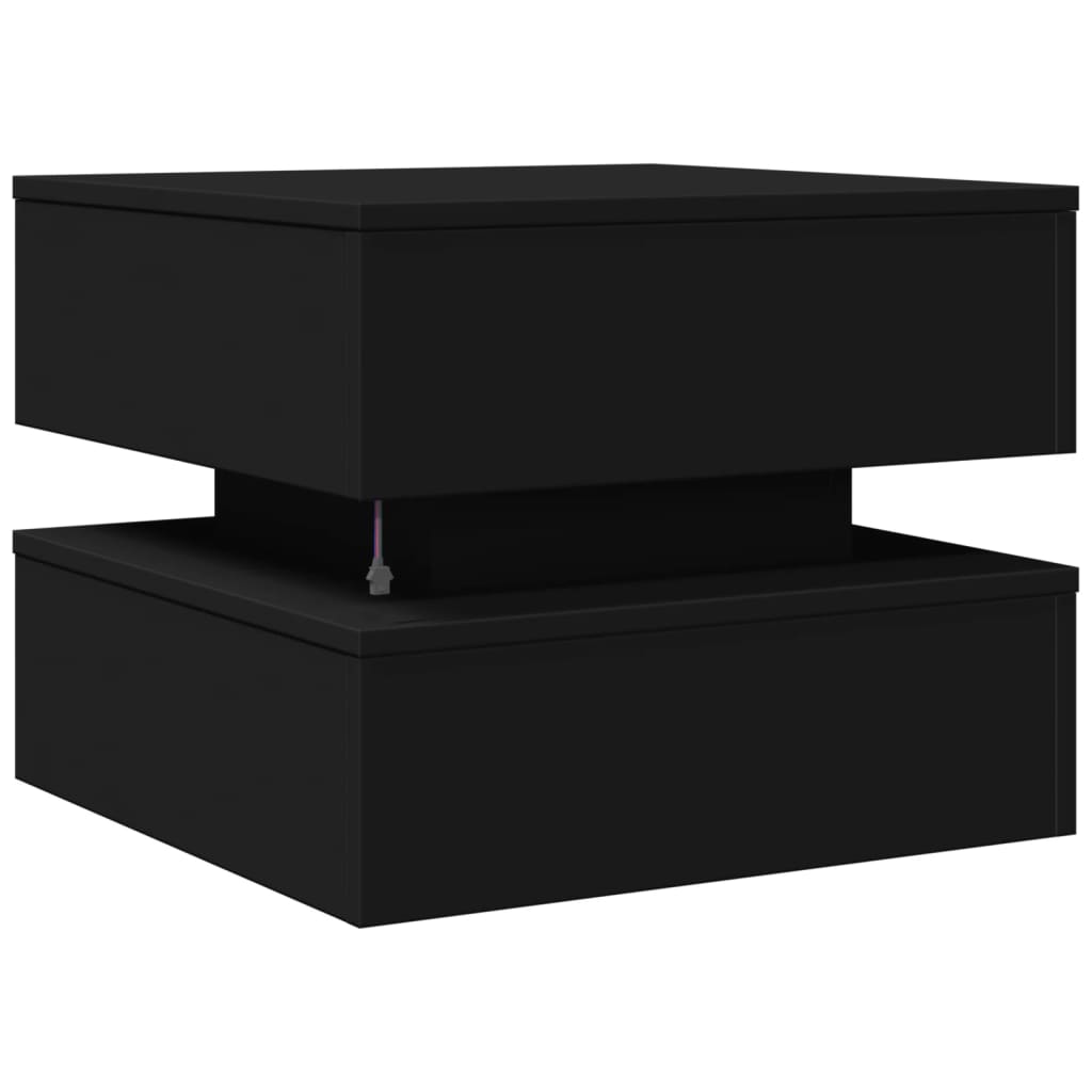 Salontafel met LED-verlichting 50x50x40 cm zwart is nu te koop bij PeponiXL, paradijselijk wonen!