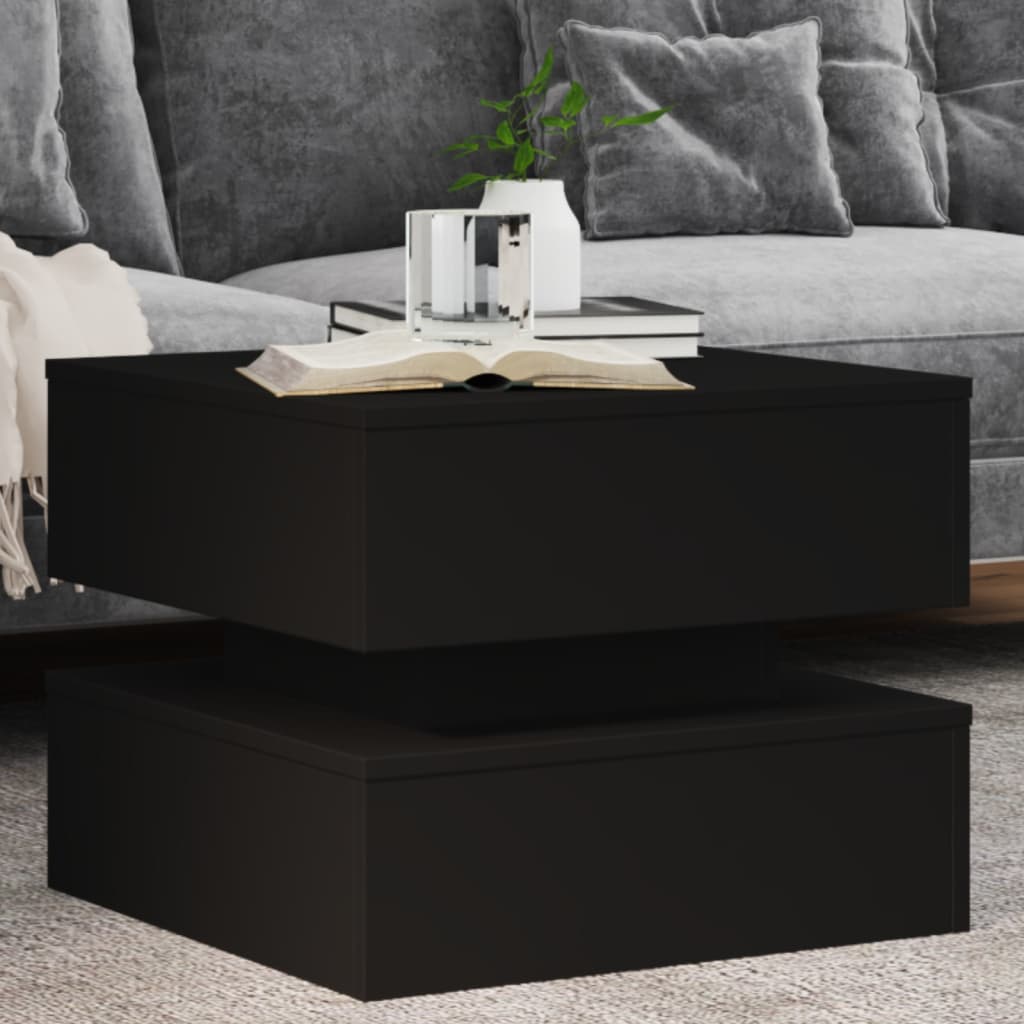Salontafel met LED-verlichting 50x50x40 cm zwart is nu te koop bij PeponiXL, paradijselijk wonen!