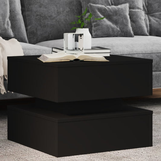 Salontafel met LED-verlichting 50x50x40 cm zwart is nu te koop bij PeponiXL, paradijselijk wonen!