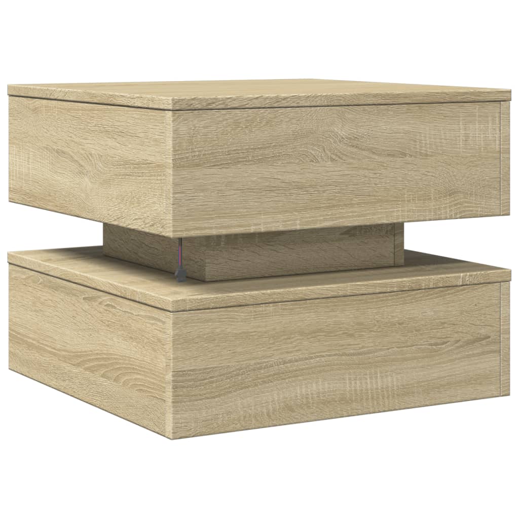 Salontafel met LED-verlichting 50x50x40 cm sonoma eiken is nu te koop bij PeponiXL, paradijselijk wonen!