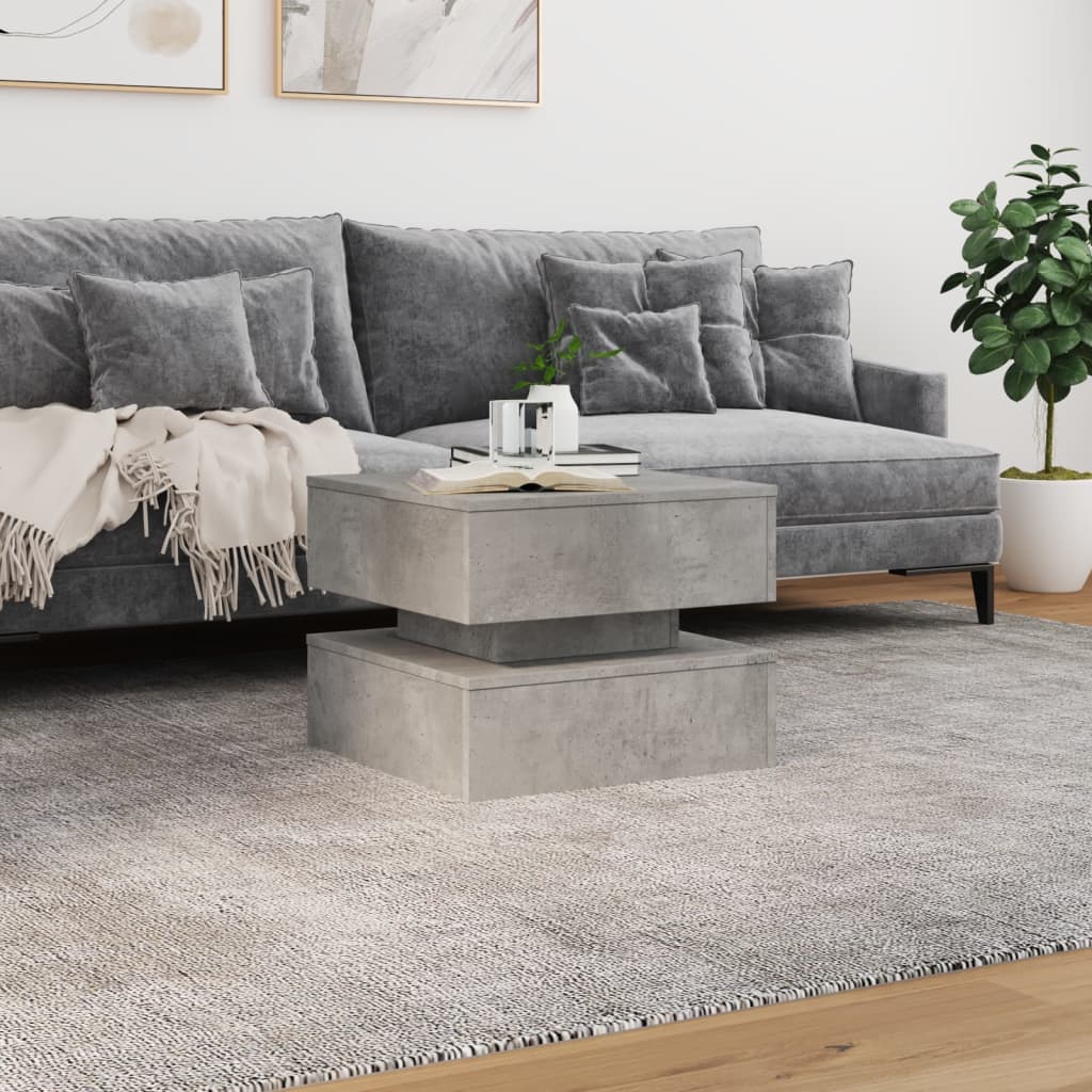 Salontafel met LED-verlichting 50x50x40 cm betongrijs is nu te koop bij PeponiXL, paradijselijk wonen!