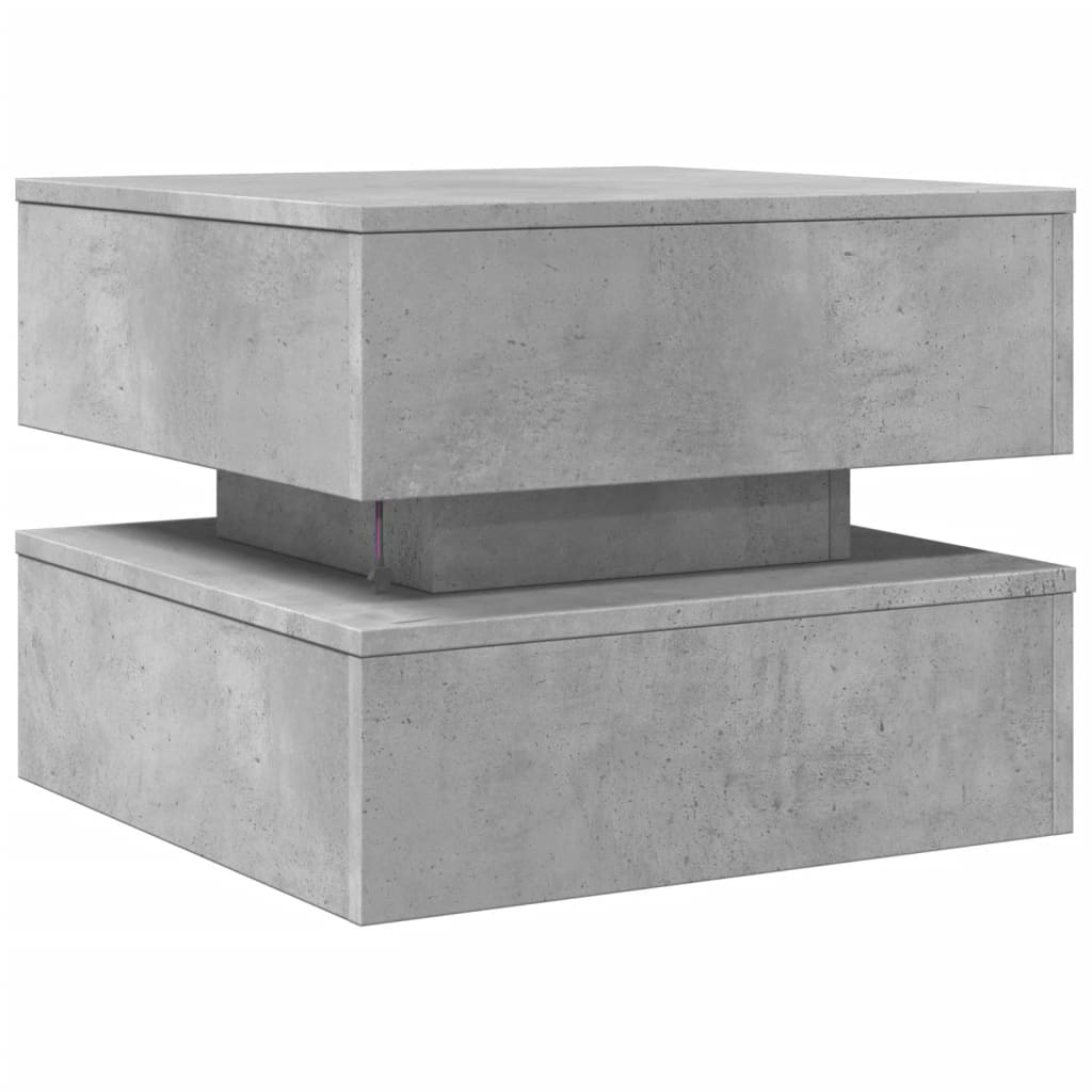 Salontafel met LED-verlichting 50x50x40 cm betongrijs is nu te koop bij PeponiXL, paradijselijk wonen!