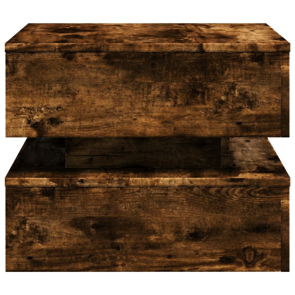 Salontafel met metalen poten 50x50x40 cm gerookt eikenkleurig is nu te koop bij PeponiXL, paradijselijk wonen!