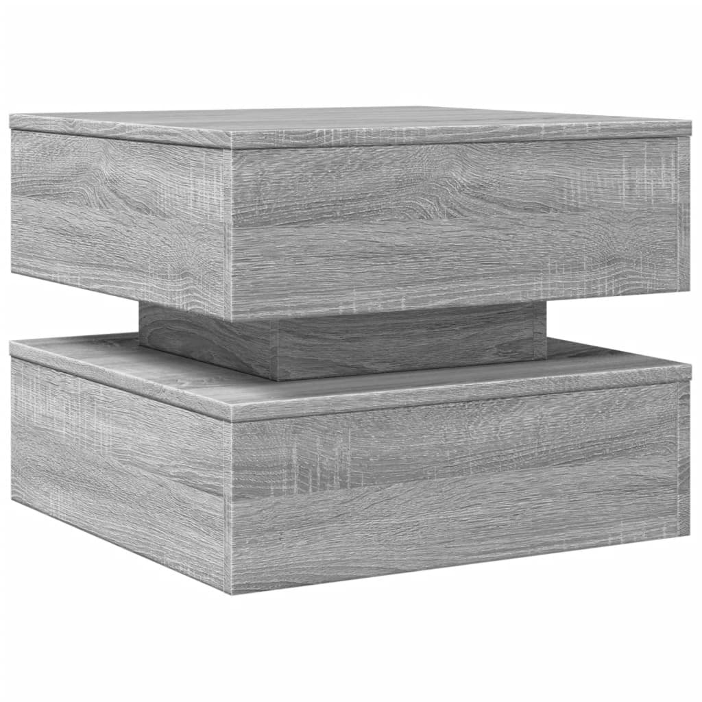 Salontafel met LED-verlichting 50x50x40 cm grijs sonoma eiken is nu te koop bij PeponiXL, paradijselijk wonen!