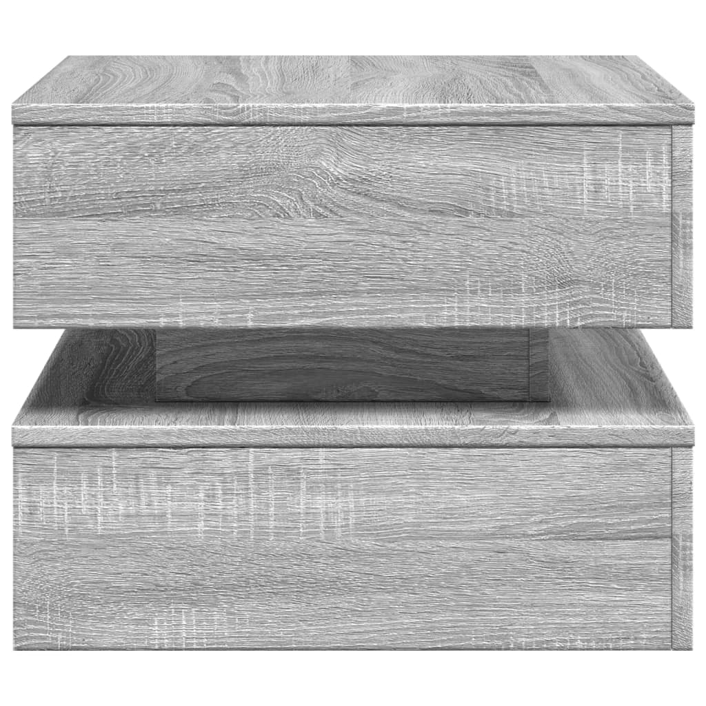 Salontafel met LED-verlichting 50x50x40 cm grijs sonoma eiken is nu te koop bij PeponiXL, paradijselijk wonen!