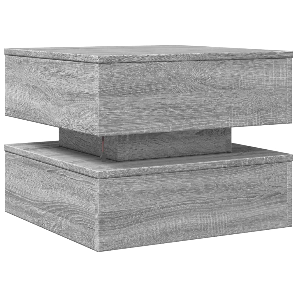 Salontafel met LED-verlichting 50x50x40 cm grijs sonoma eiken is nu te koop bij PeponiXL, paradijselijk wonen!