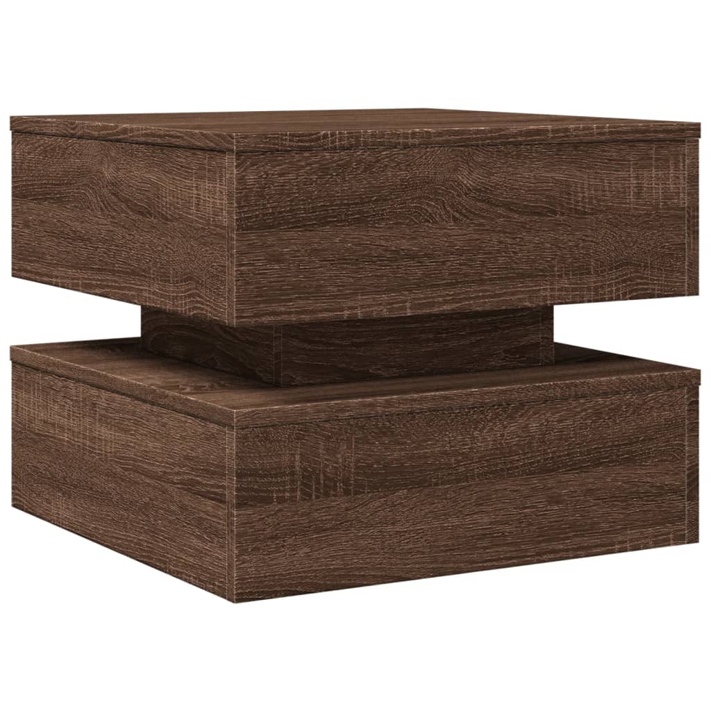 Salontafel met LED-verlichting 50x50x40 cm bruin eikenkleur is nu te koop bij PeponiXL, paradijselijk wonen!