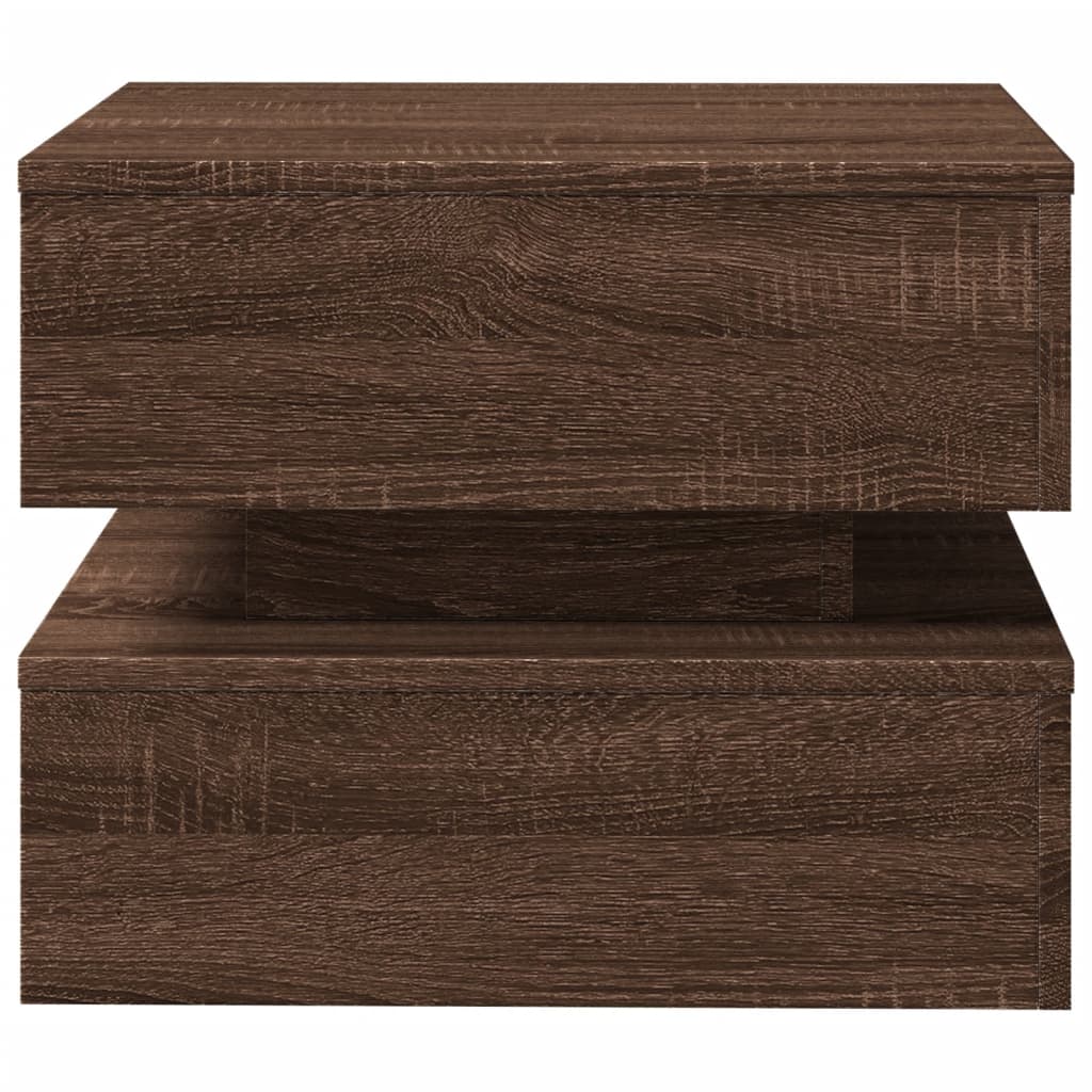 Salontafel met LED-verlichting 50x50x40 cm bruin eikenkleur is nu te koop bij PeponiXL, paradijselijk wonen!