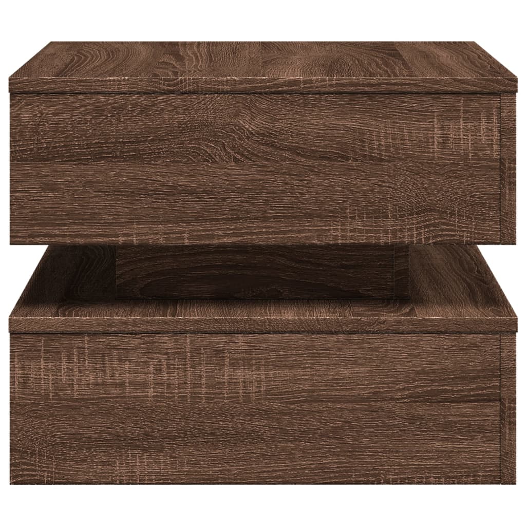 Salontafel met LED-verlichting 50x50x40 cm bruin eikenkleur is nu te koop bij PeponiXL, paradijselijk wonen!