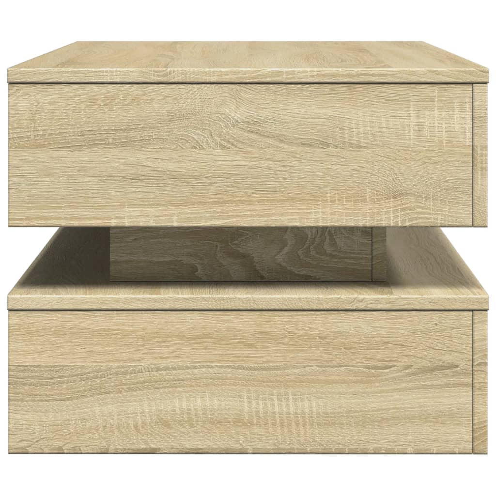 Salontafel met LED-verlichting 90x50x40 cm sonoma eikenkleurig is nu te koop bij PeponiXL, paradijselijk wonen!