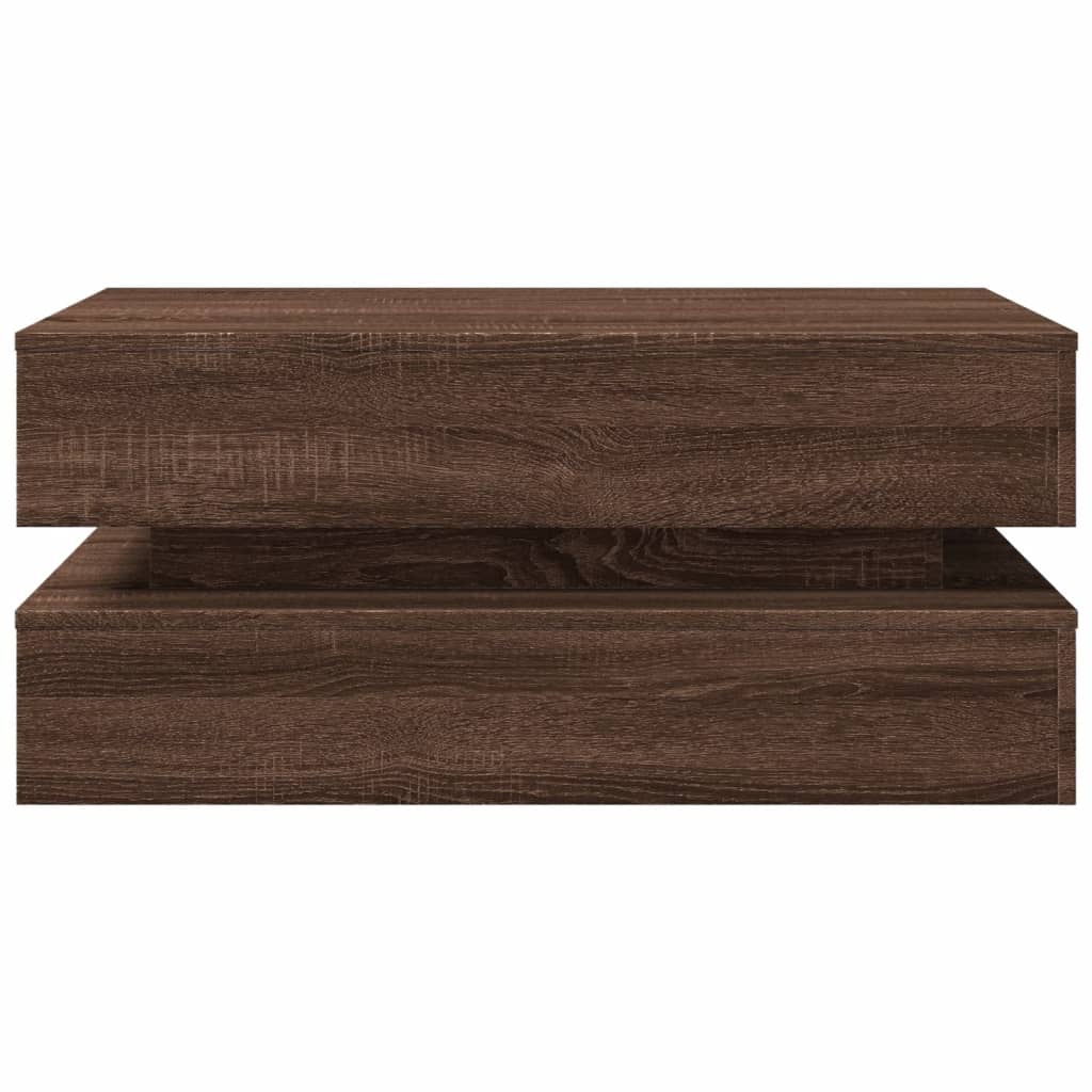 Salontafel met LED-verlichting 90x50x40 cm bruin eikenkleur is nu te koop bij PeponiXL, paradijselijk wonen!