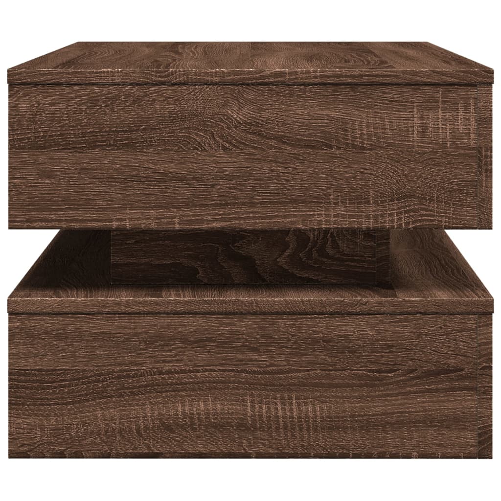 Salontafel met LED-verlichting 90x50x40 cm bruin eikenkleur is nu te koop bij PeponiXL, paradijselijk wonen!