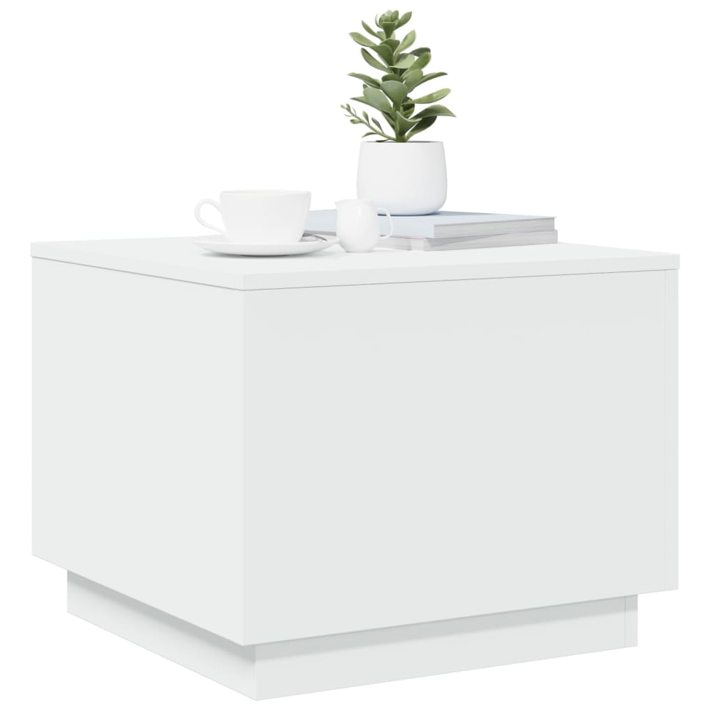 Salontafel met LED-verlichting 50x50x40 cm wit is nu te koop bij PeponiXL, paradijselijk wonen!