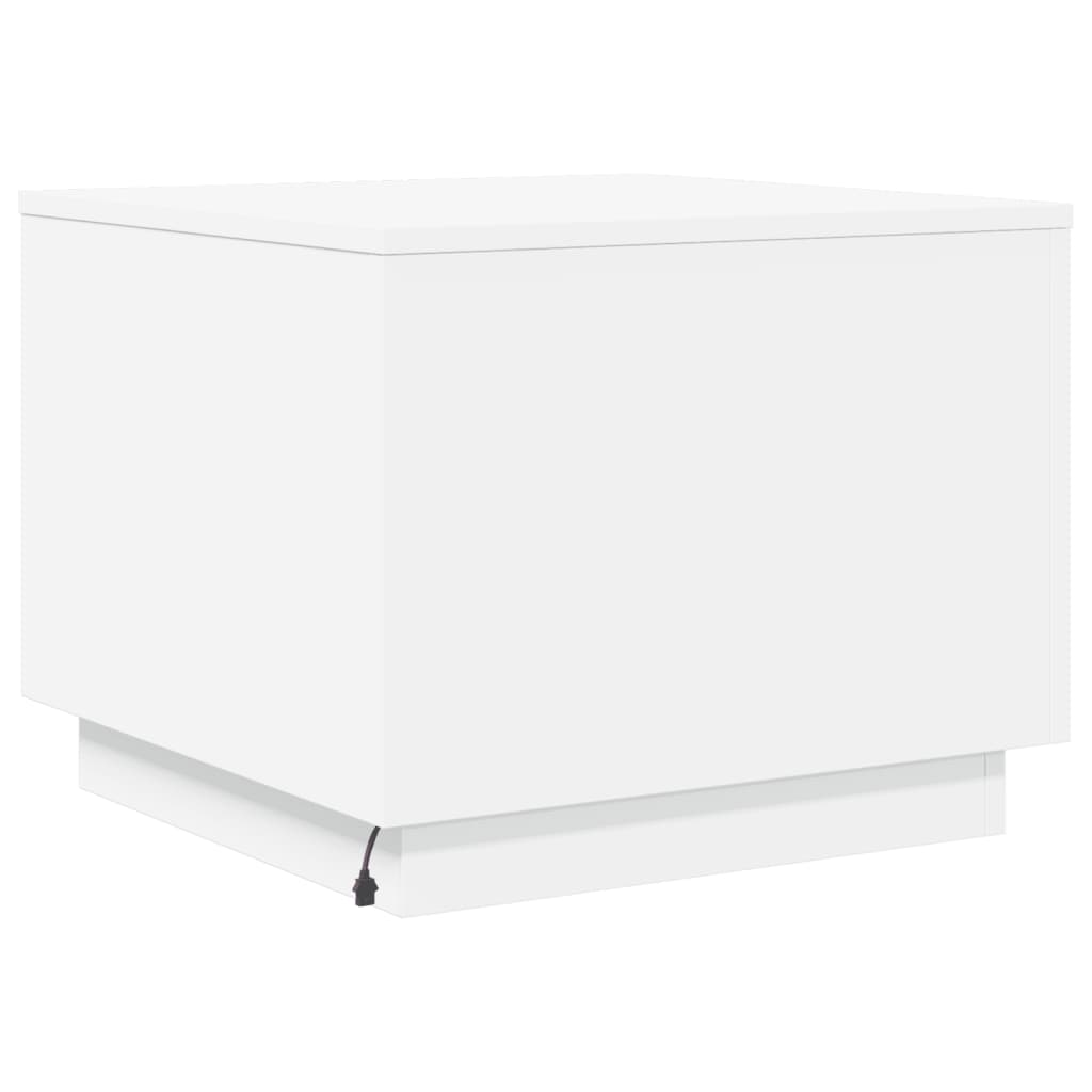 Salontafel met LED-verlichting 50x50x40 cm wit is nu te koop bij PeponiXL, paradijselijk wonen!
