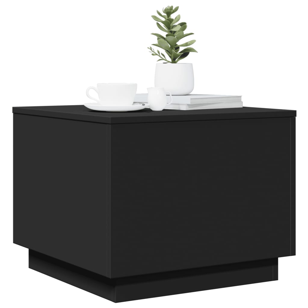 Salontafel met LED-verlichting 50x50x40 cm zwart is nu te koop bij PeponiXL, paradijselijk wonen!