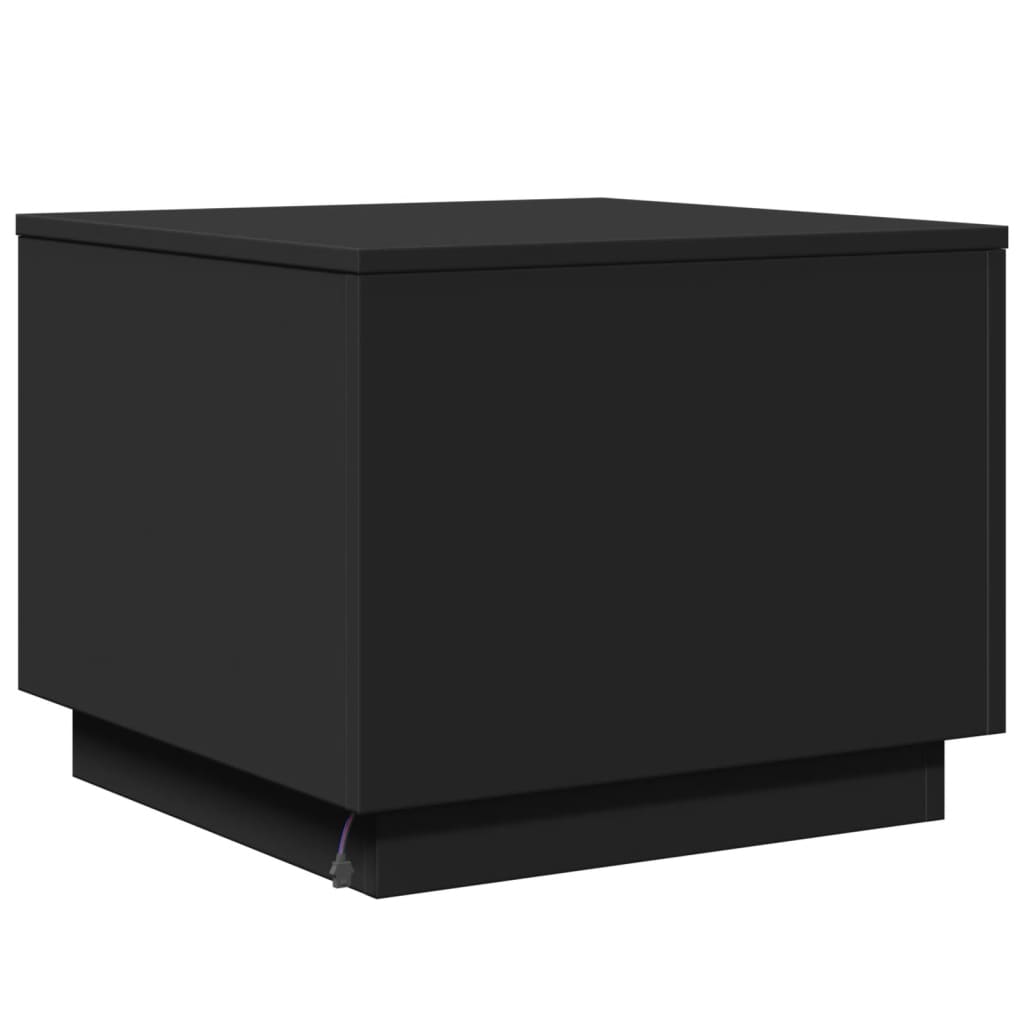Salontafel met LED-verlichting 50x50x40 cm zwart is nu te koop bij PeponiXL, paradijselijk wonen!