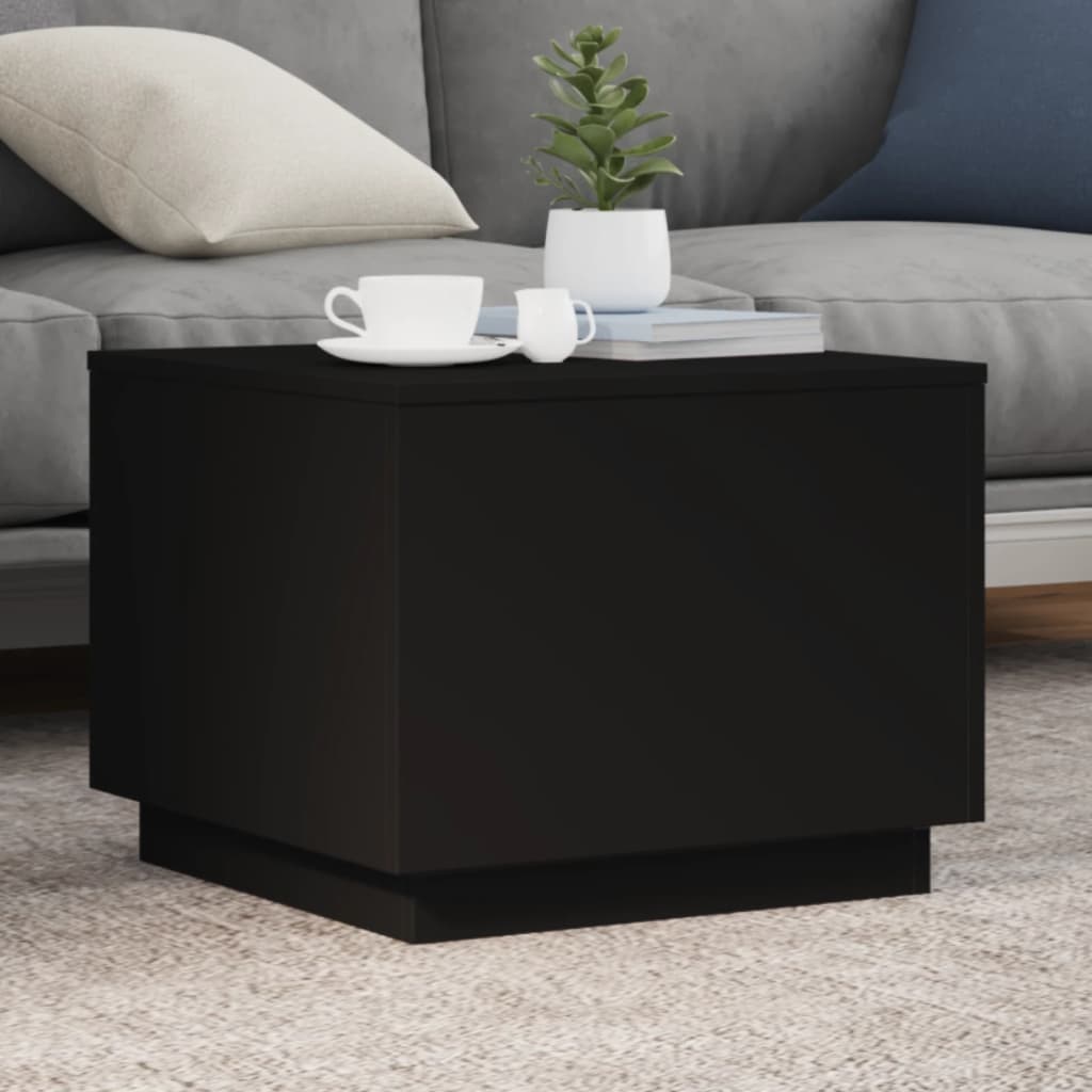 Salontafel met LED-verlichting 50x50x40 cm zwart is nu te koop bij PeponiXL, paradijselijk wonen!