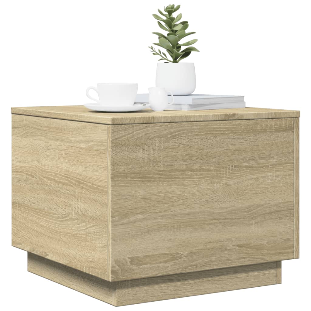 Salontafel met LED-verlichting 50x50x40 cm sonoma eiken is nu te koop bij PeponiXL, paradijselijk wonen!