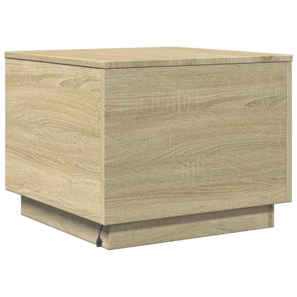 Salontafel met LED-verlichting 50x50x40 cm sonoma eiken is nu te koop bij PeponiXL, paradijselijk wonen!