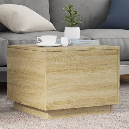 Salontafel met LED-verlichting 50x50x40 cm sonoma eiken is nu te koop bij PeponiXL, paradijselijk wonen!