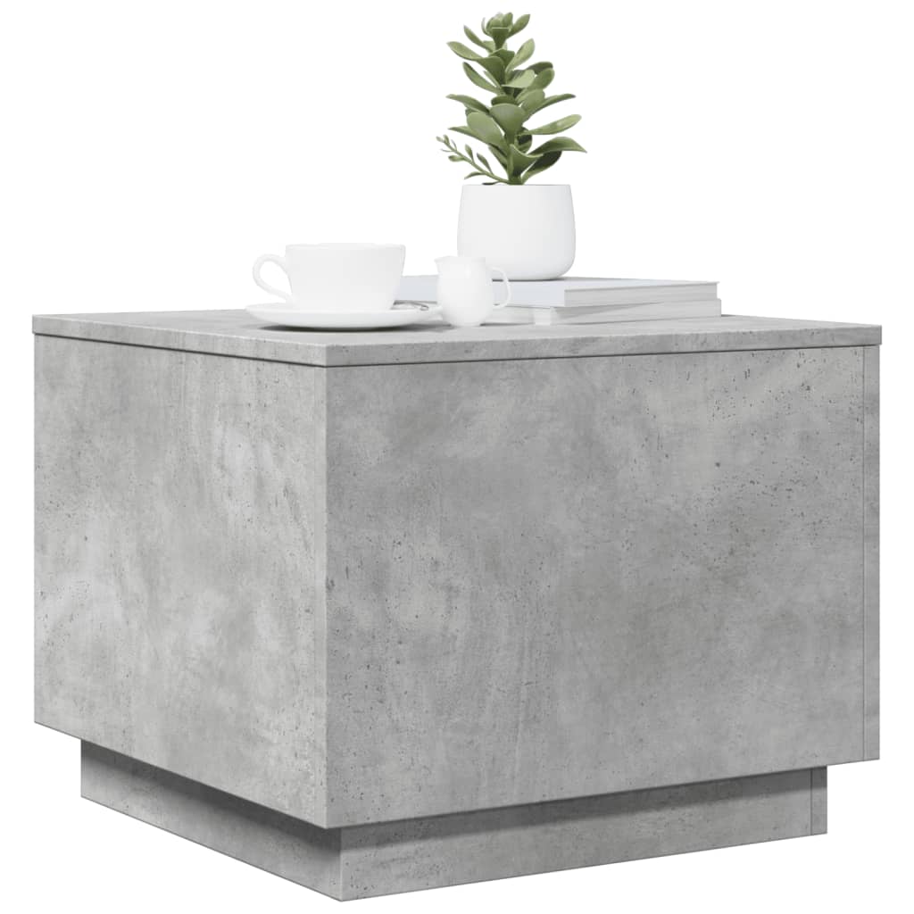 Salontafel met LED-verlichting 50x50x40 cm betongrijs is nu te koop bij PeponiXL, paradijselijk wonen!