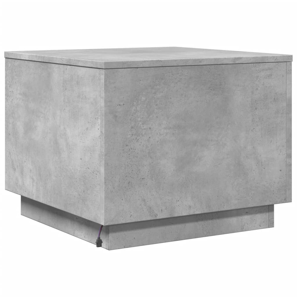 Salontafel met LED-verlichting 50x50x40 cm betongrijs is nu te koop bij PeponiXL, paradijselijk wonen!