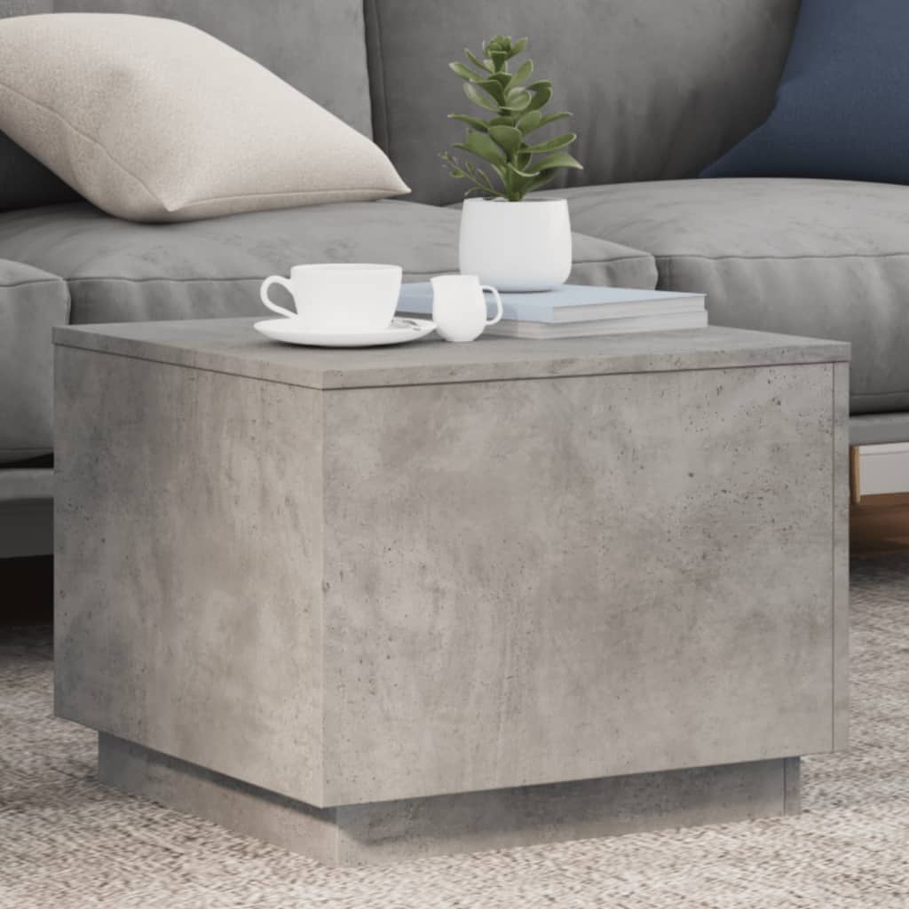 Salontafel met LED-verlichting 50x50x40 cm betongrijs is nu te koop bij PeponiXL, paradijselijk wonen!
