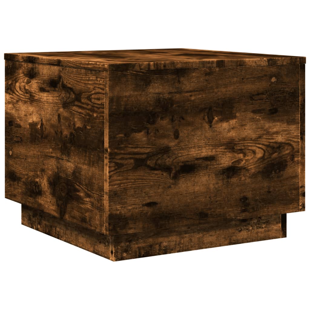 Salontafel met metalen poten 50x50x40 cm gerookt eikenkleurig is nu te koop bij PeponiXL, paradijselijk wonen!