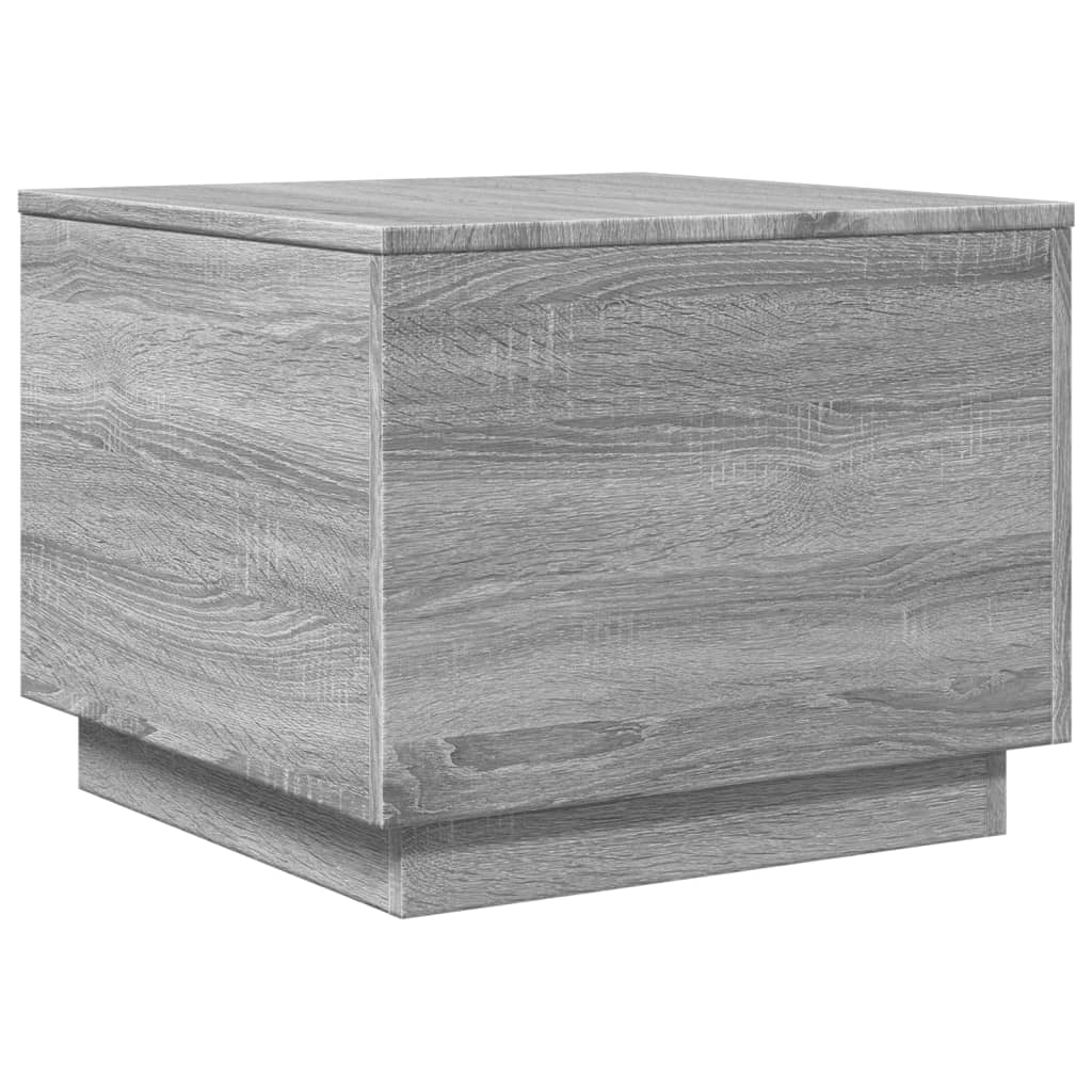 Salontafel met LED-verlichting 50x50x40 cm grijs sonoma eiken is nu te koop bij PeponiXL, paradijselijk wonen!