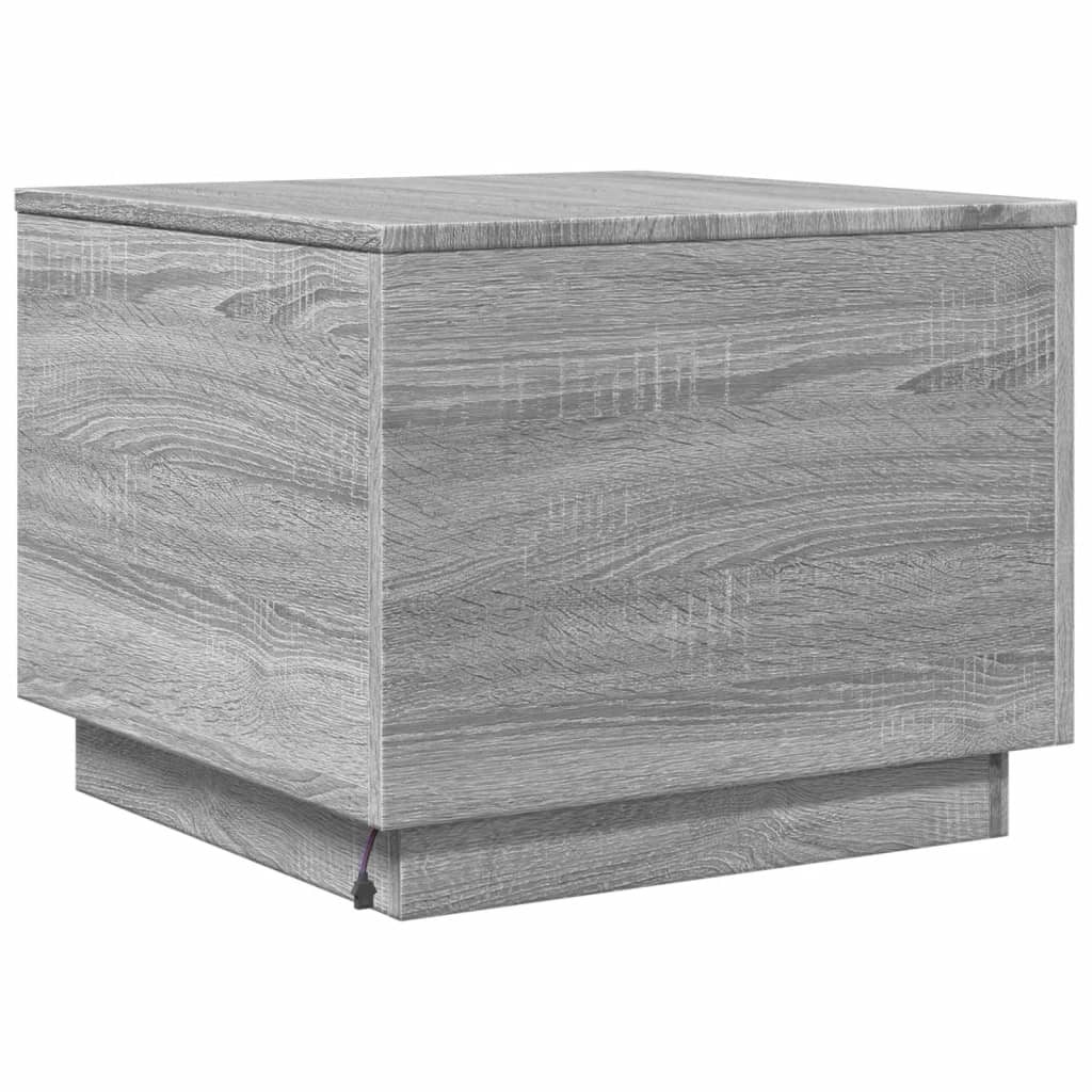 Salontafel met LED-verlichting 50x50x40 cm grijs sonoma eiken is nu te koop bij PeponiXL, paradijselijk wonen!