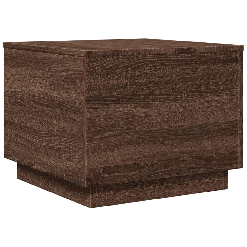 Salontafel met LED-verlichting 50x50x40 cm bruin eikenkleur is nu te koop bij PeponiXL, paradijselijk wonen!