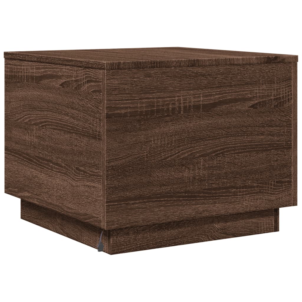 Salontafel met LED-verlichting 50x50x40 cm bruin eikenkleur is nu te koop bij PeponiXL, paradijselijk wonen!